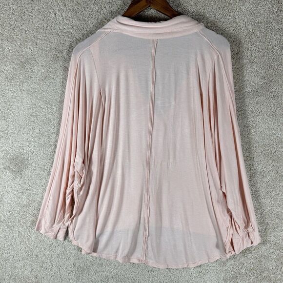 Free People Can't Fool Me Oversized Tee Womens Small Pink Peach Soft Rayon Top - Picture 8 of 9